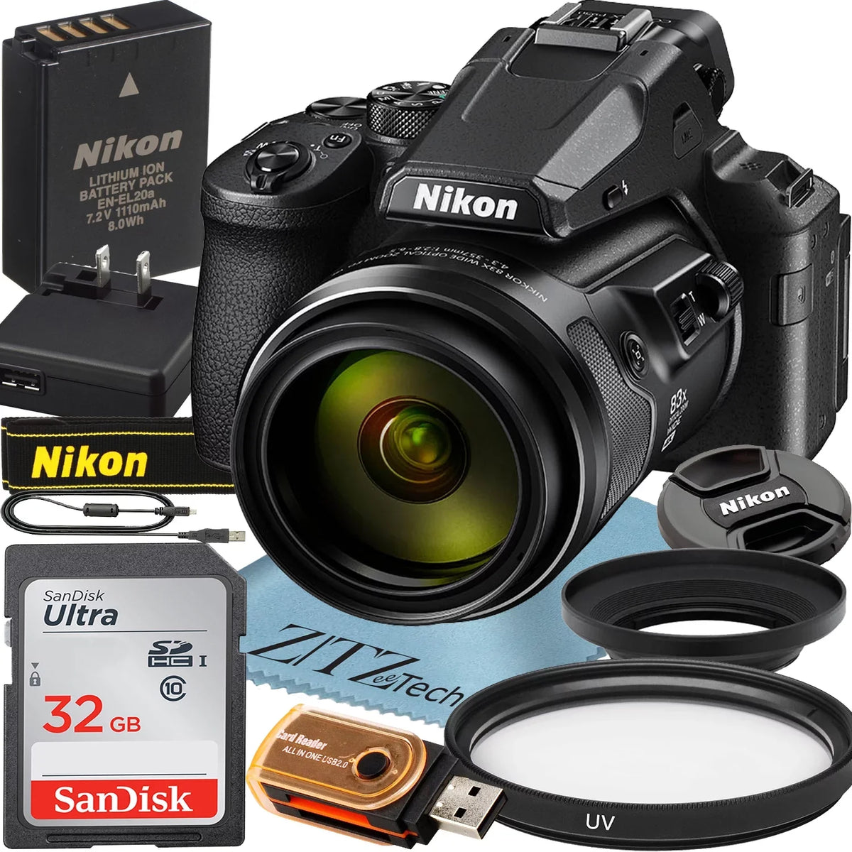 P950 + Memory + Filter Camera Nikon 32GB with Card ZeeTech SanDisk Digital Accesory