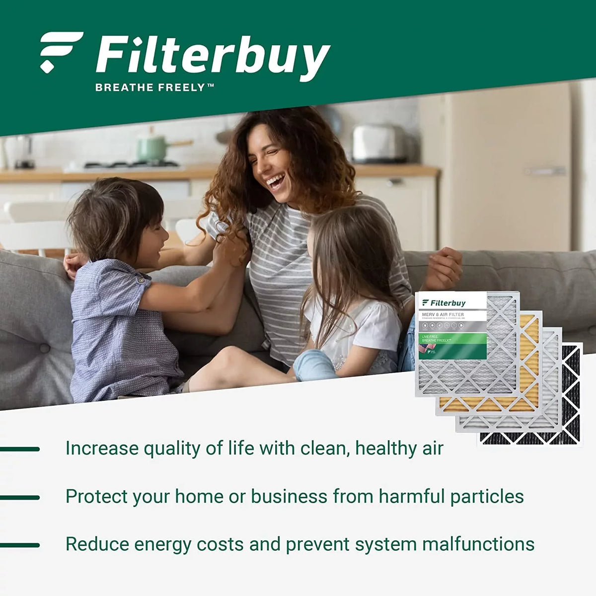 Activated Filters with 12x20x1 Carbon Eliminator 8 Pleated Odor Furnace (5-Pack) Filterbuy Air