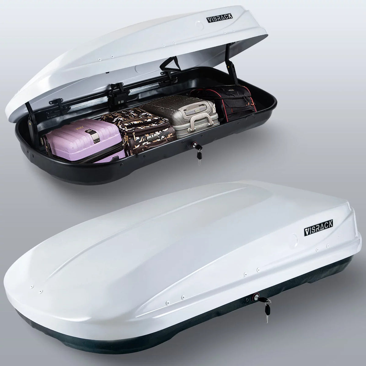 Box Hard 56.3" H, Double Rooftop Cargo x L 13.8" ft³ x Shell Rooftop Large for with Moistureproof W Locks, Box Cargo Carrier Rooftop White Cargo 13 30.3"
