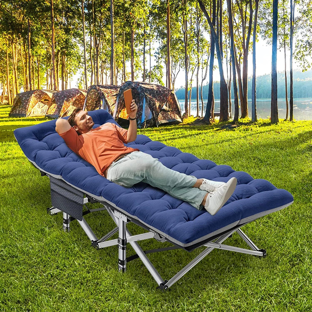 Cots - Adults Oxford Layer, Bed, with Folding and Camping Cot Carry Outdoor Bag Heavy Mat 1200D Camp for Duty Travel