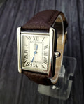 Mens Dress Band Classic Must Louie Vintage Lucerne Swiss Brown Watch Style Pierre Tank Classic