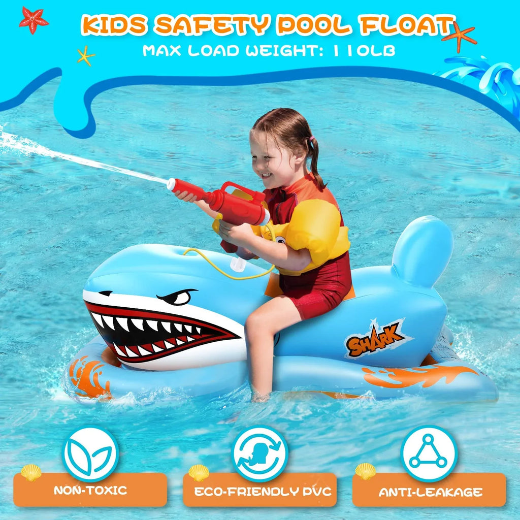 Ride-on Boys Pool Toys Pool Kid Kids,Shark Floats Age 3-12 Pool Moisturepistol Girls for with for Game