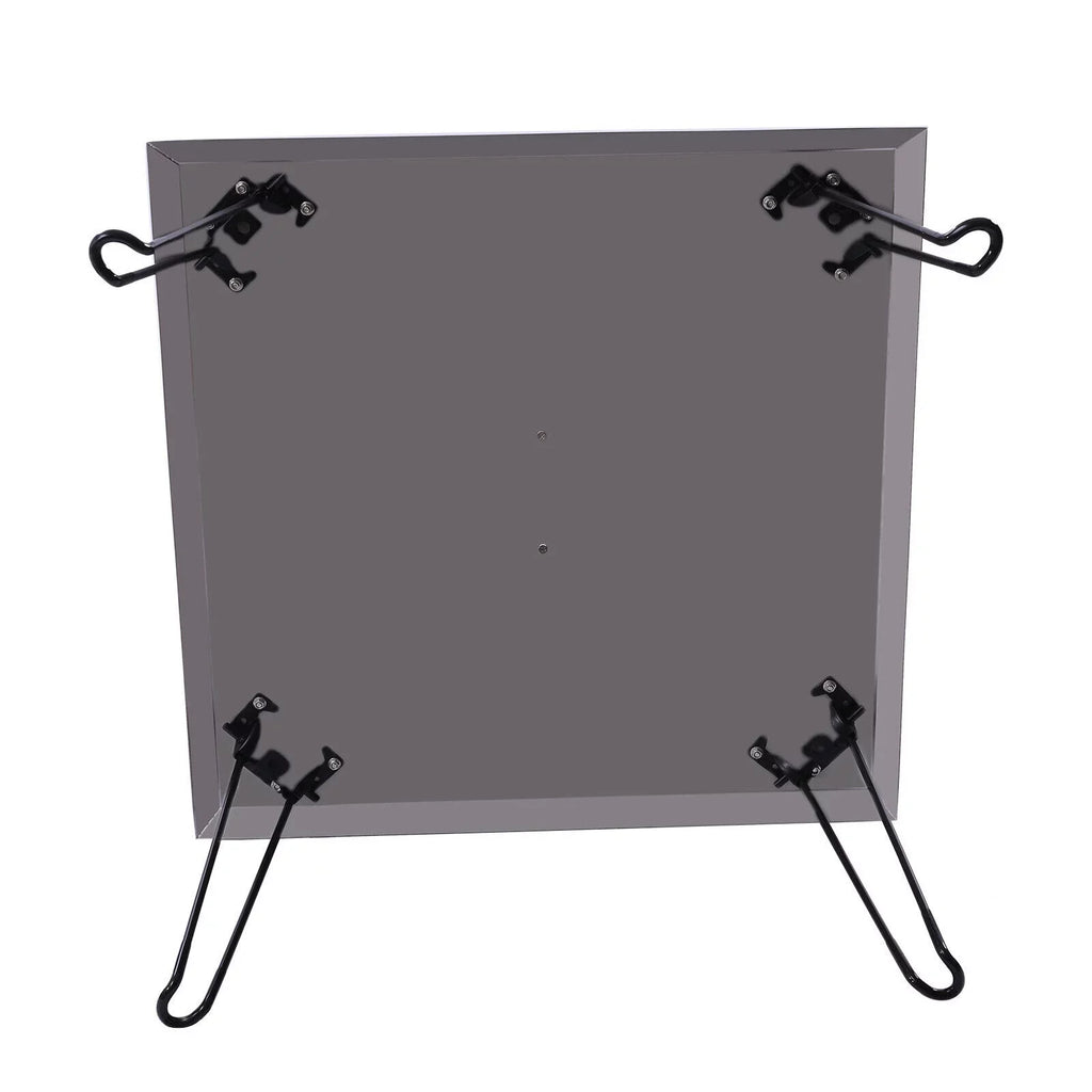 Foldable Miumaeov 24*24in Shield with Deflector Fire Down Pit Heat and to Pit Burner Push Legs Out Steel Heat Fire Stainless Square
