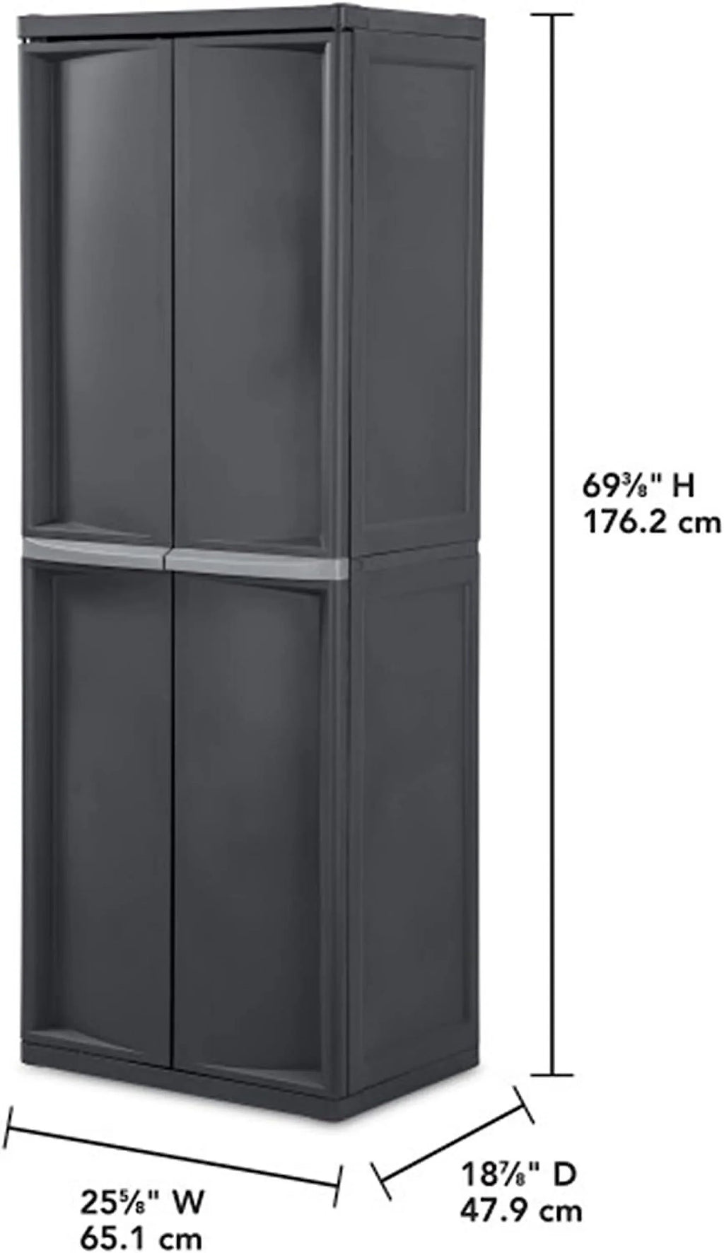 and Organize Heavy Storage Unit, Shelf Duty the Garage, to 1-Pack Basement, Plastic Bins Mudroom, Easy Attic, Gray, 4 Cabinet, Assemble in
