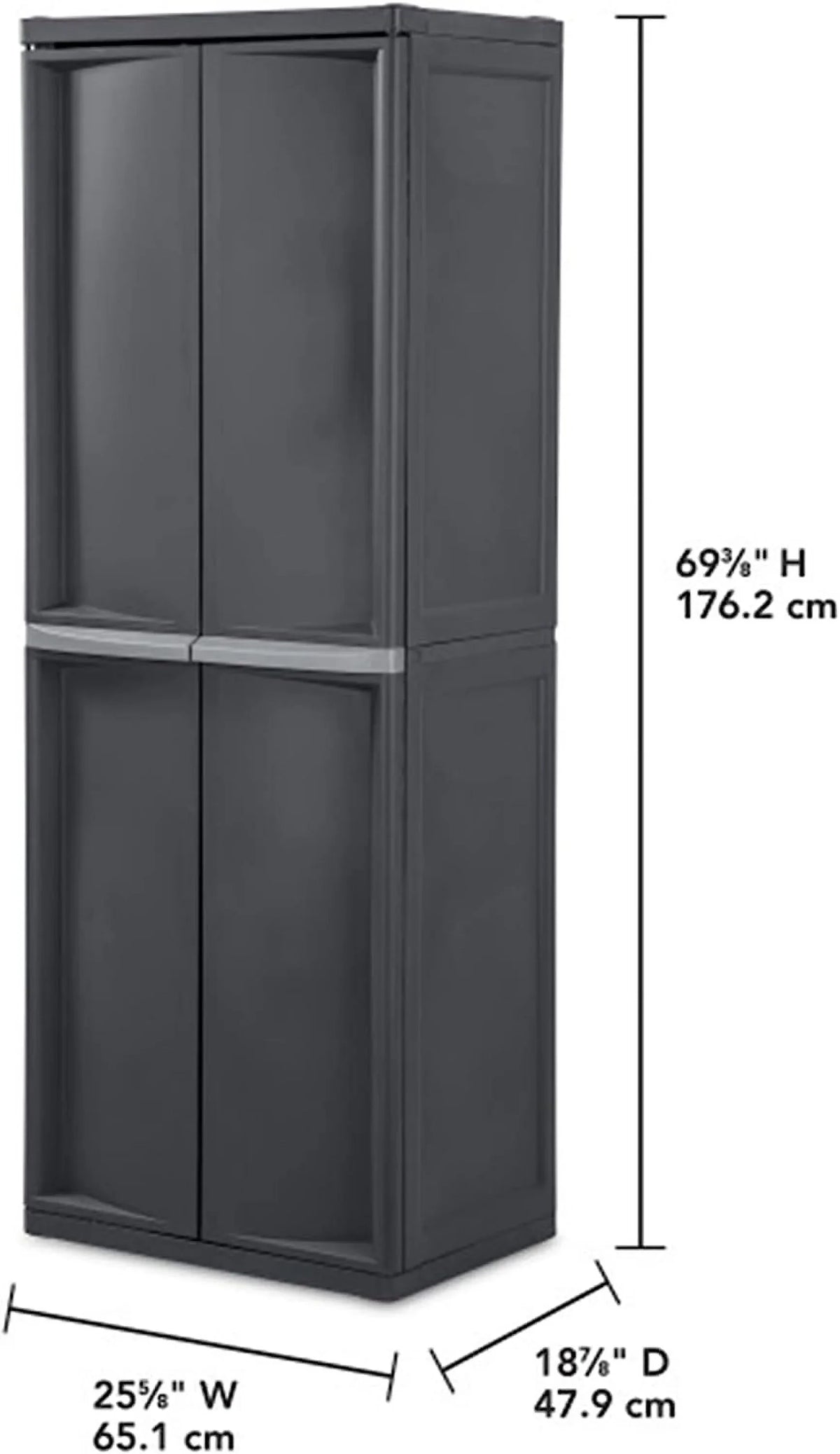 and Organize Heavy Storage Unit, Shelf Duty the Garage, to 1-Pack Basement, Plastic Bins Mudroom, Easy Attic, Gray, 4 Cabinet, Assemble in