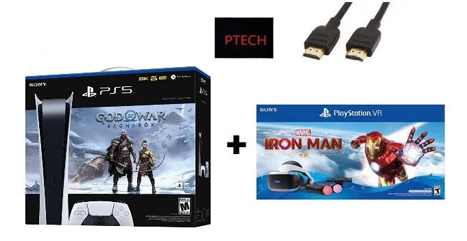 War Marvel’s Holiday VR_Bundle Iron Bundle: of with (Digital PlayStation_PS5 Ragnarök God () 2022 + PlayStation_VR Sony Version) Gaming Console Man