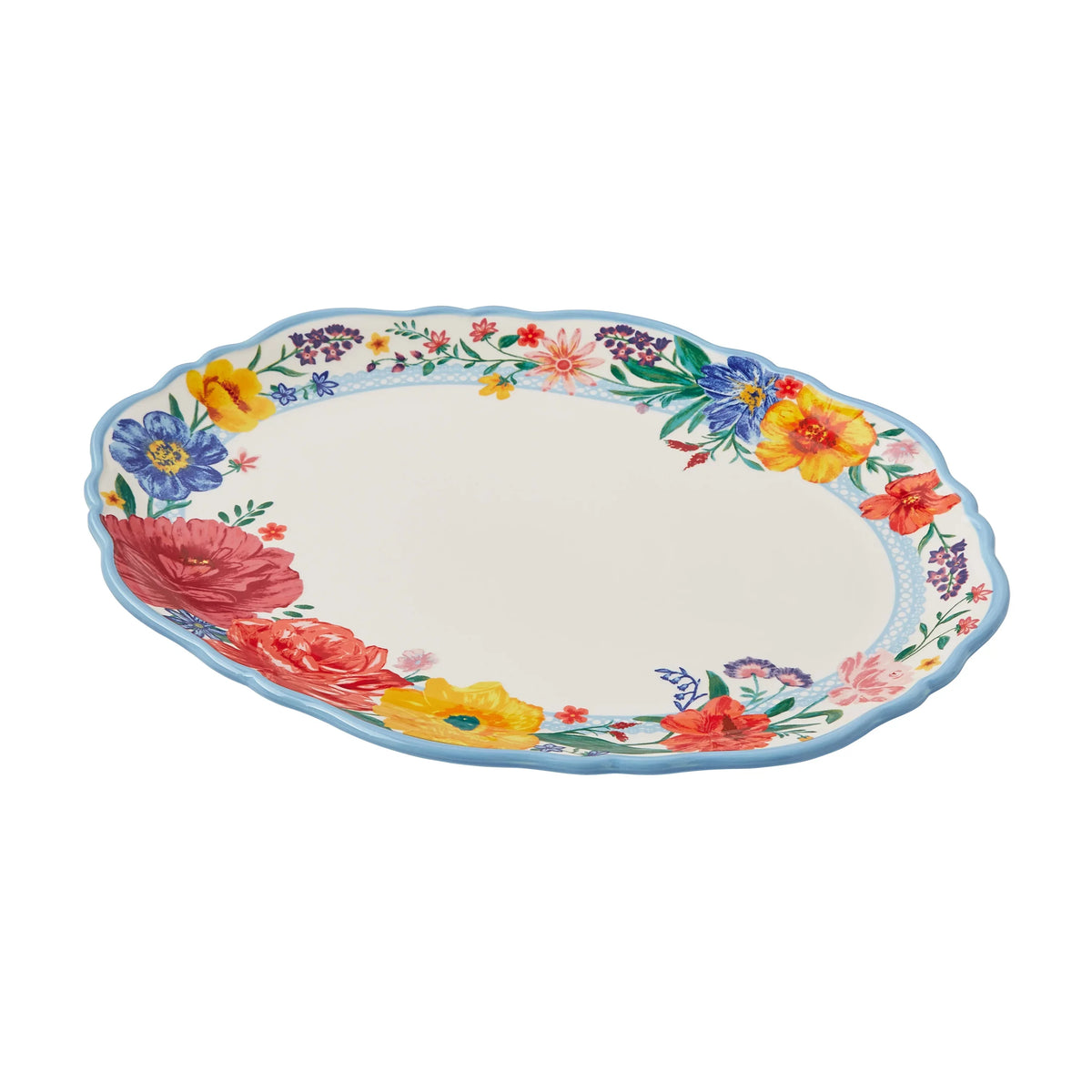 Woman Pioneer Serve The Stoneware Blooms Brilliant Platter