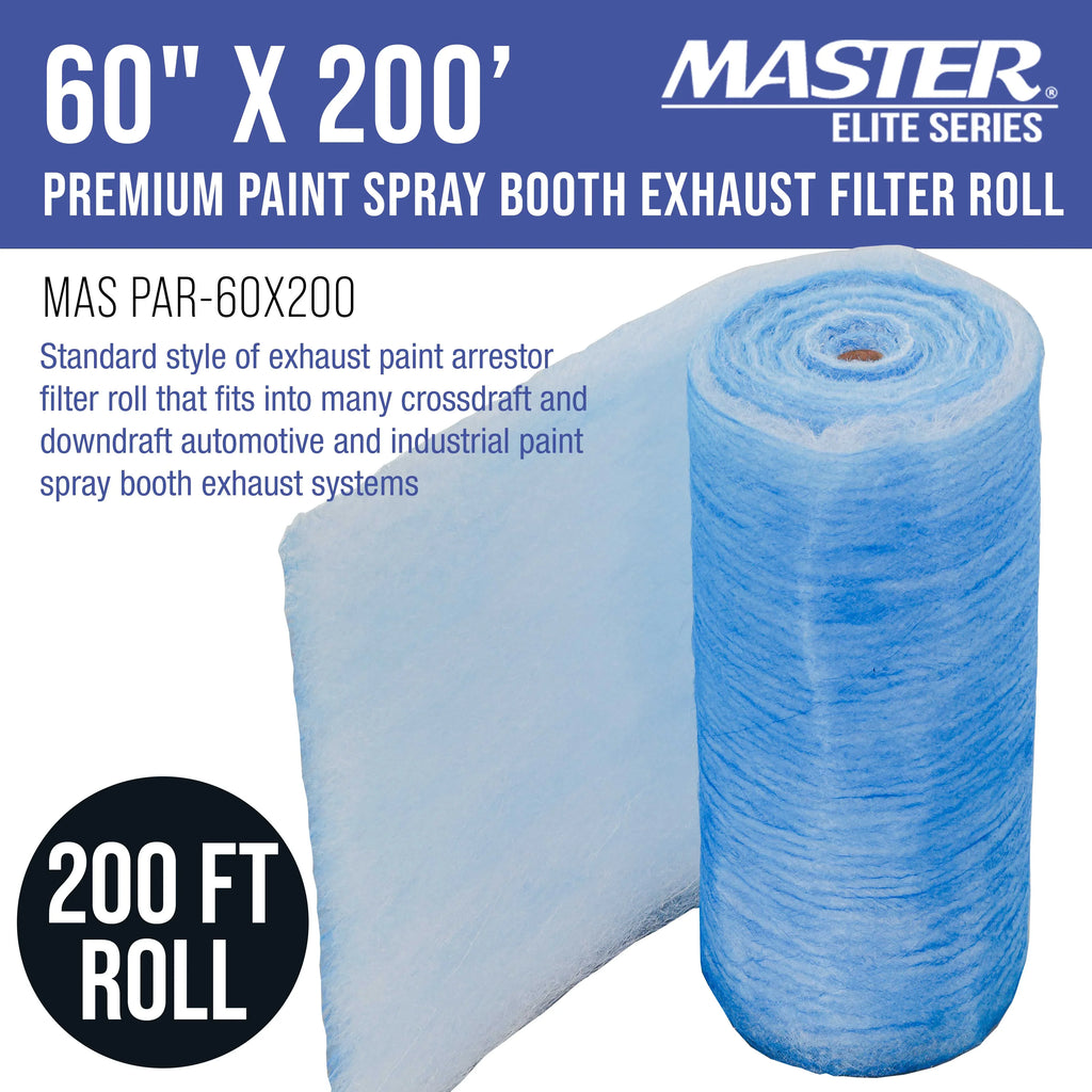 Paint Elite Refinish Roll, Premium Arrestor Paint Filter Paint Captures Traps - Spray Gram Auto 18 Overspray - Heavy-Duty x 200' Particles 60" Booths Booth Fiberglass in Autobody Exhaust Master