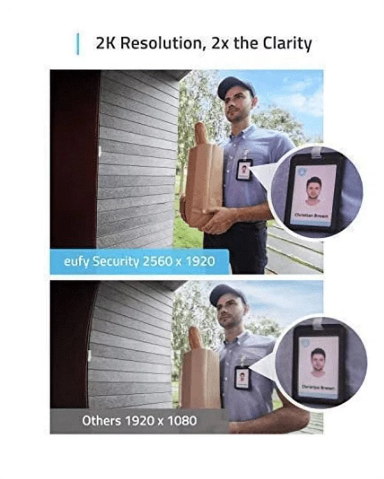 Box Security 2K Doorbell, Eufy Wi-Fi Doorbell T8200 Wires Resolution Video Open
