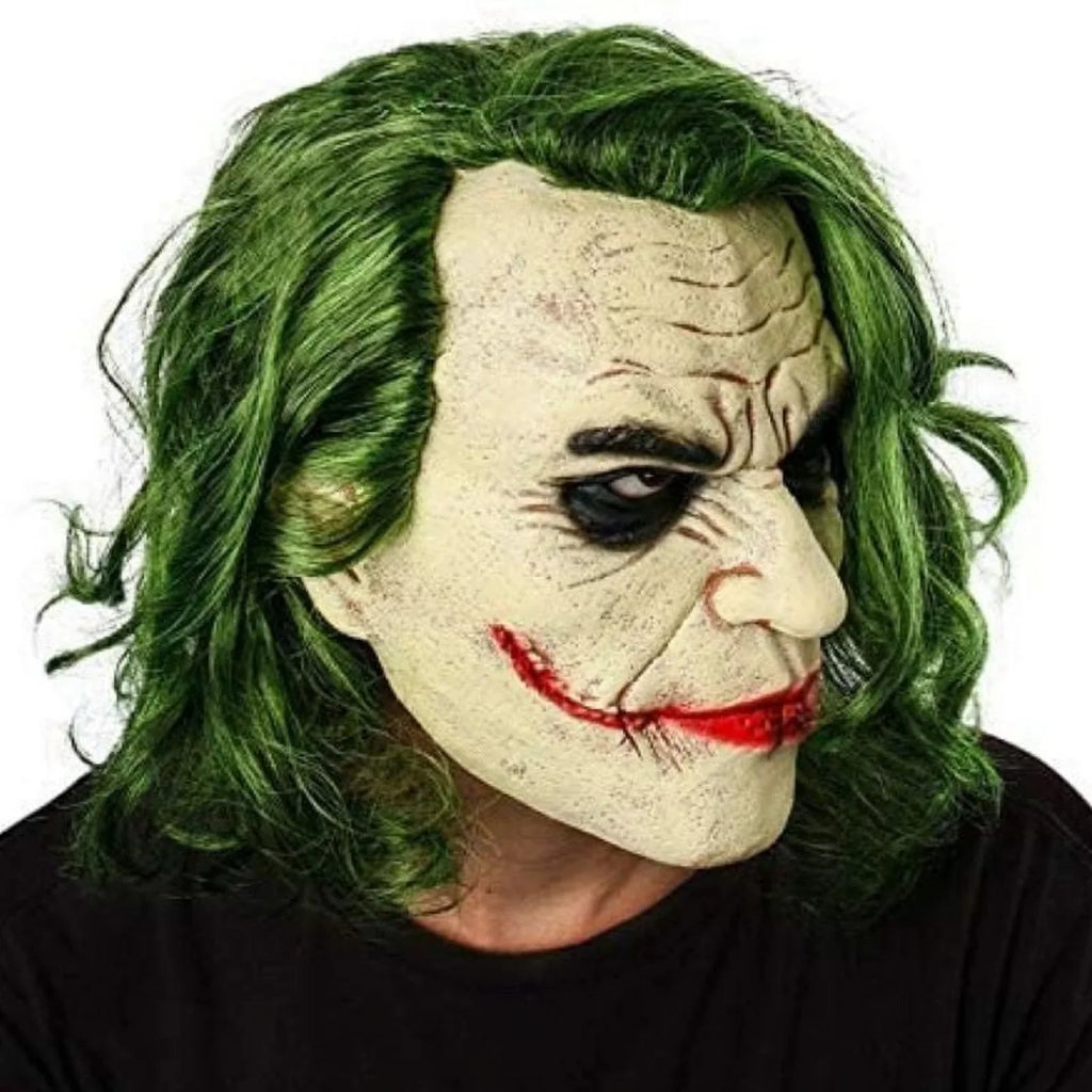 Masks Adult Hair Accessory Mask Full Vinyl Joker with Head Green Lelaffet
