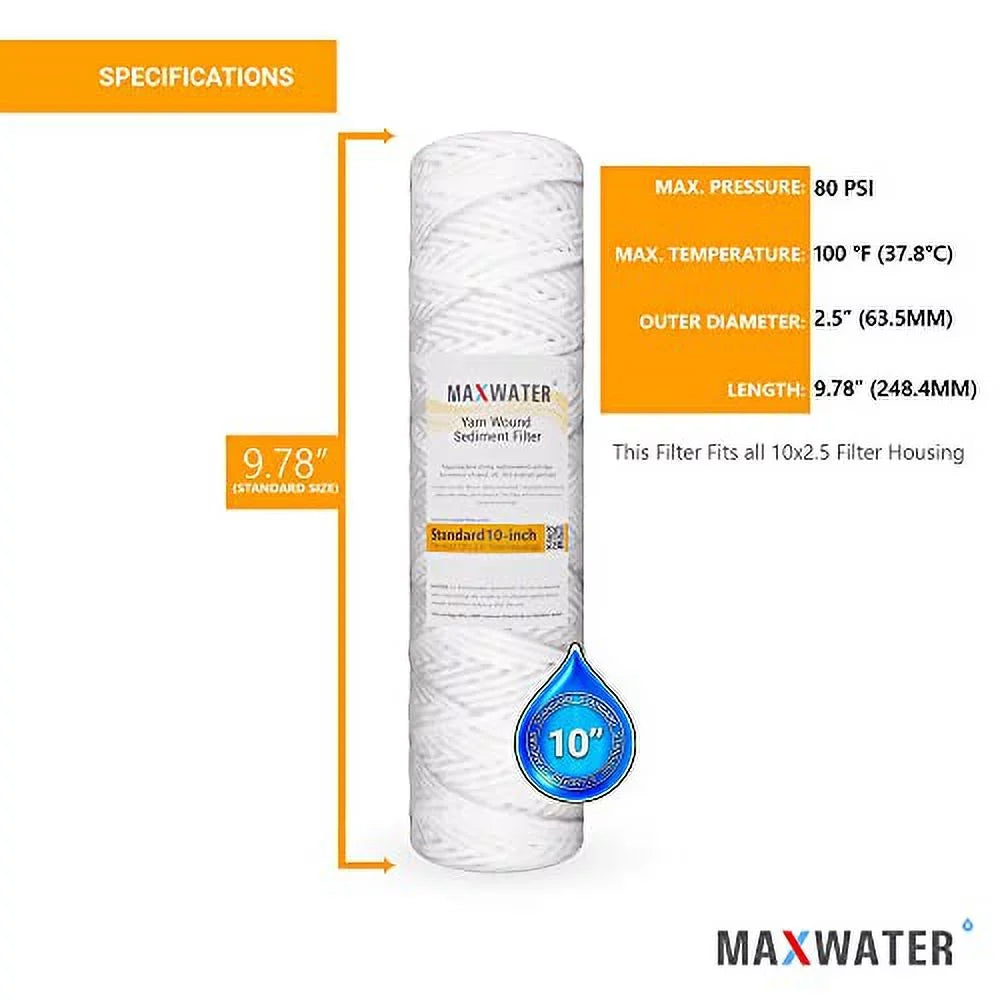 String Standard House, Systems, Whole 10"X2.5" Systems (5 With Sediment Filter Well, Biodiesel, Fits Osmosis Standard Micron), Hard Reverse Moisture
