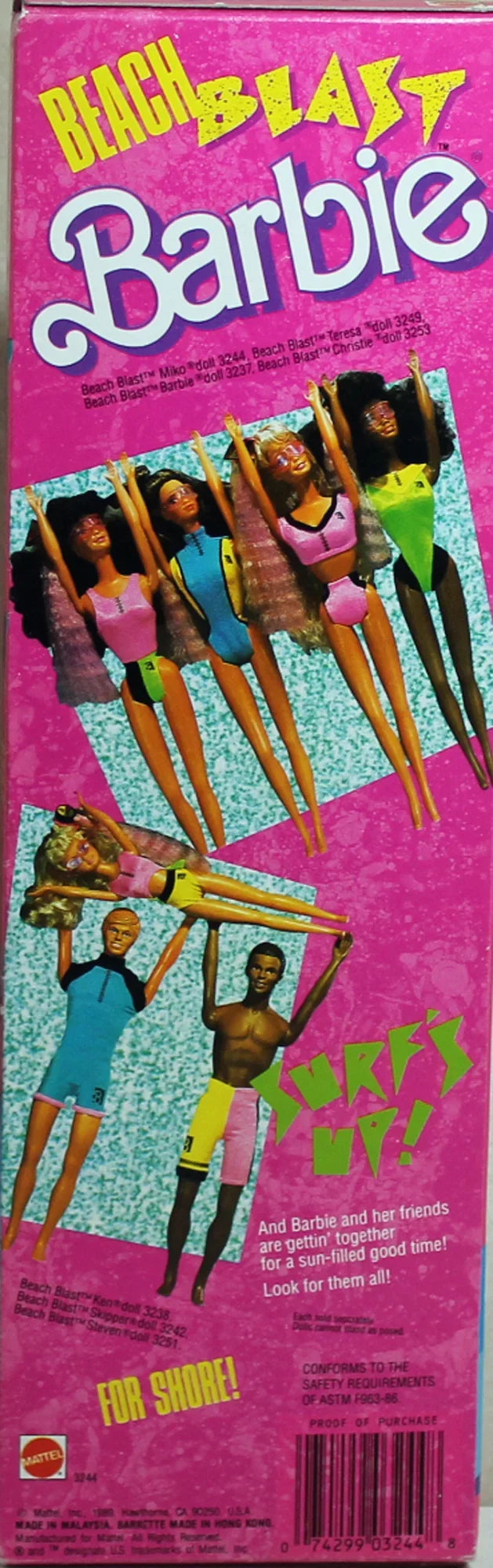 Barbie, Miko Beach 1998 Box (3244) , Non-Mint Blast