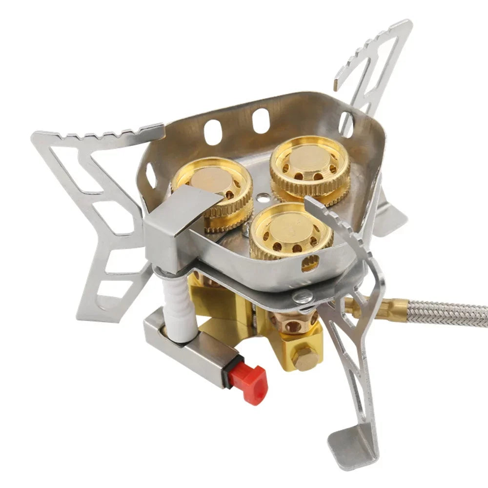 High Valve Cooking Stove, Backpacking Windproof Adjustable for Camping Picnic Tomshoo Gases, 6800W Hiking
