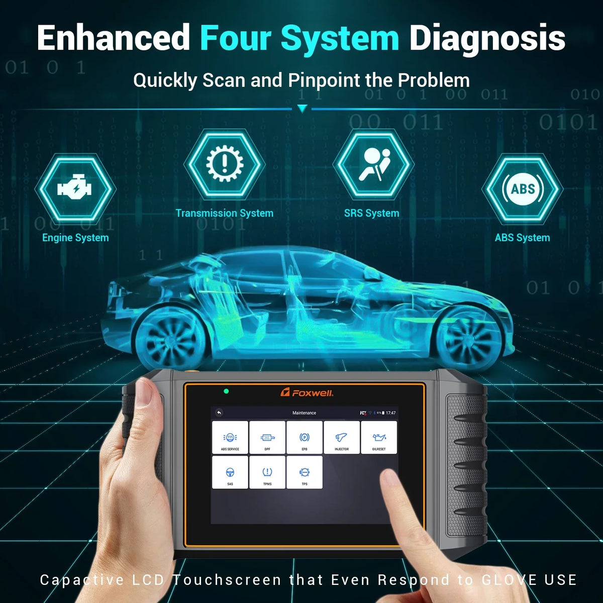 Code 9 Engine System Maintenance Scanner Car Reset Diagnostic Scanner Automotive Four Injector Airbag OBD2 Tool NT716 Transmission Reader Newest Version