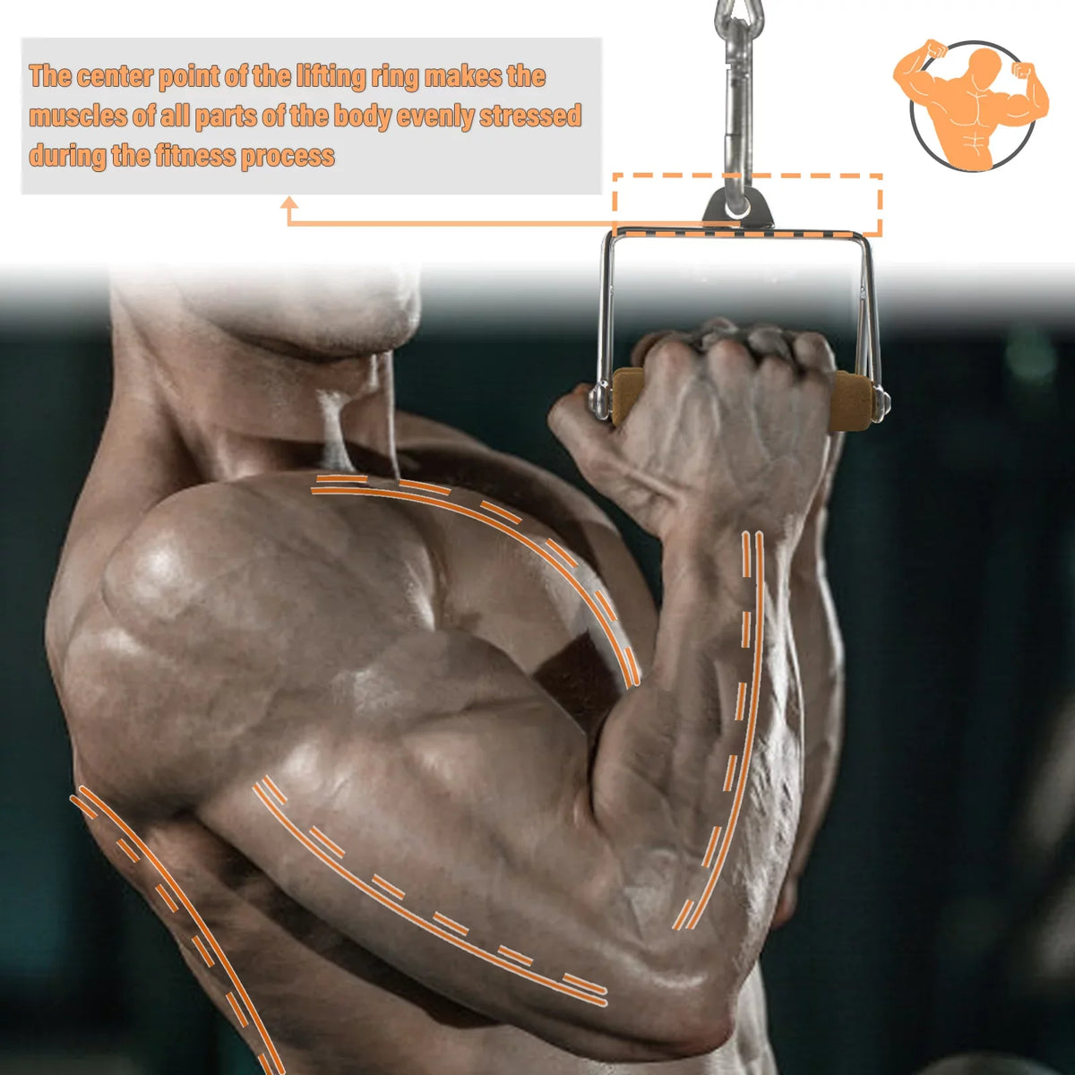 Gym Machine Ymam.Light Home Row Cable Non-Slip For Natural D Grip Handle, V Handles Tight Cork Handle Row Pulldown Handles, Attachment Double