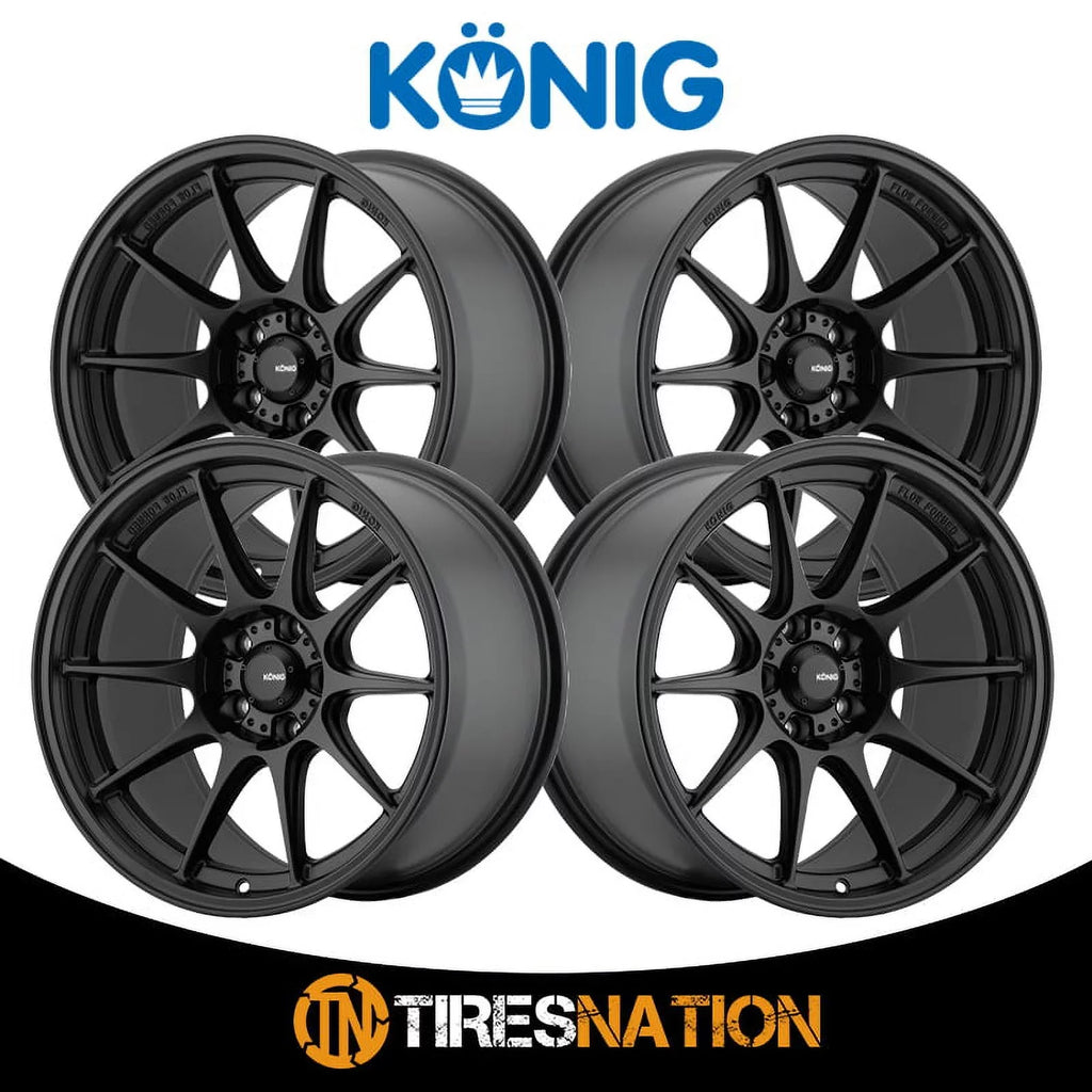 5x100 Konig Black 57B Wheel Semi-Matte Dekagram 17x9 +40et