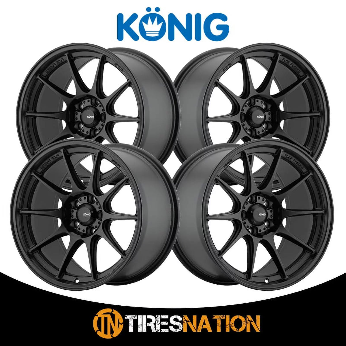 5x100 Konig Black 57B Wheel Semi-Matte Dekagram 17x9 +40et