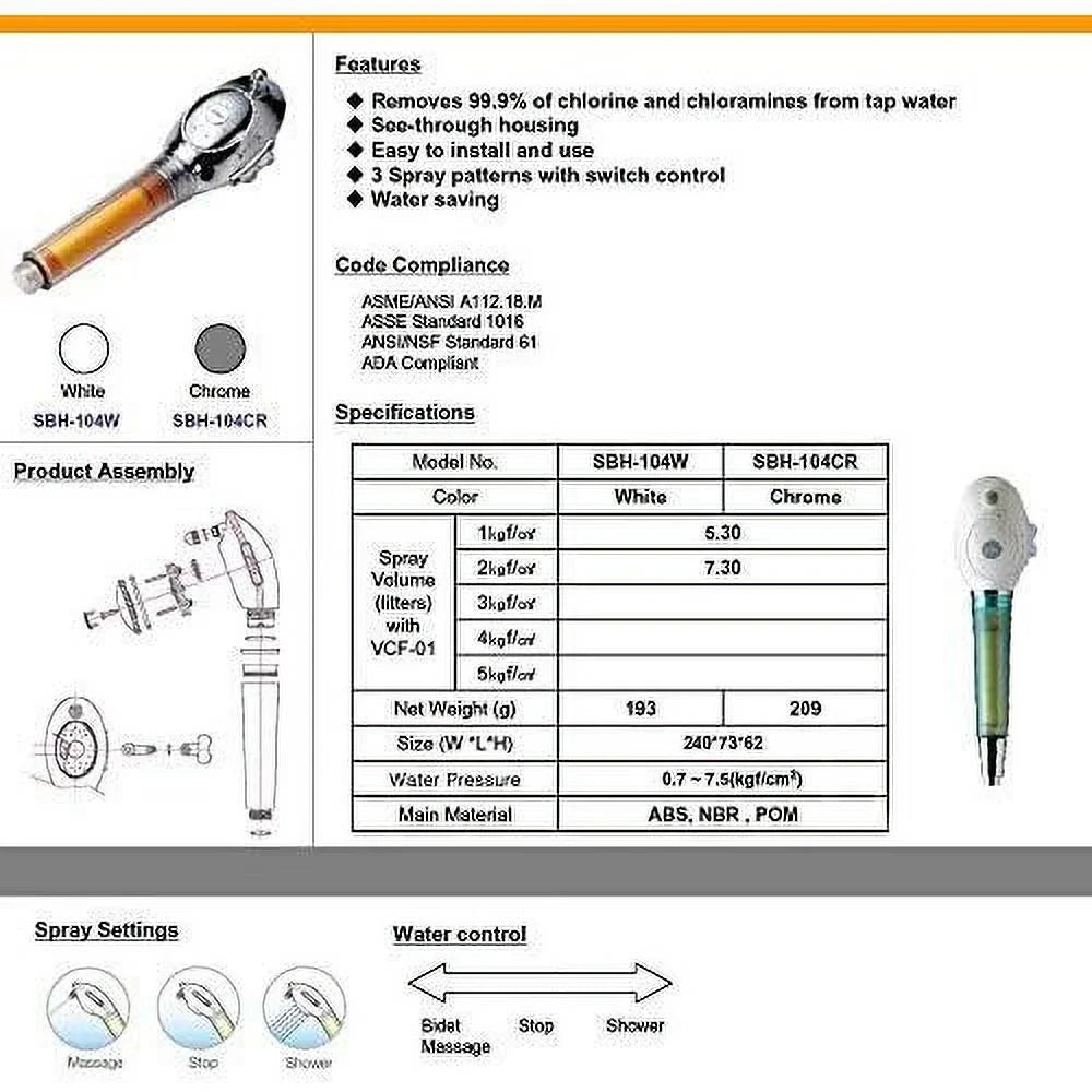 included up water head high - and - with - removes 99.9% shower flow chloramines shower by to filter filters of pressure low 2 chlorine