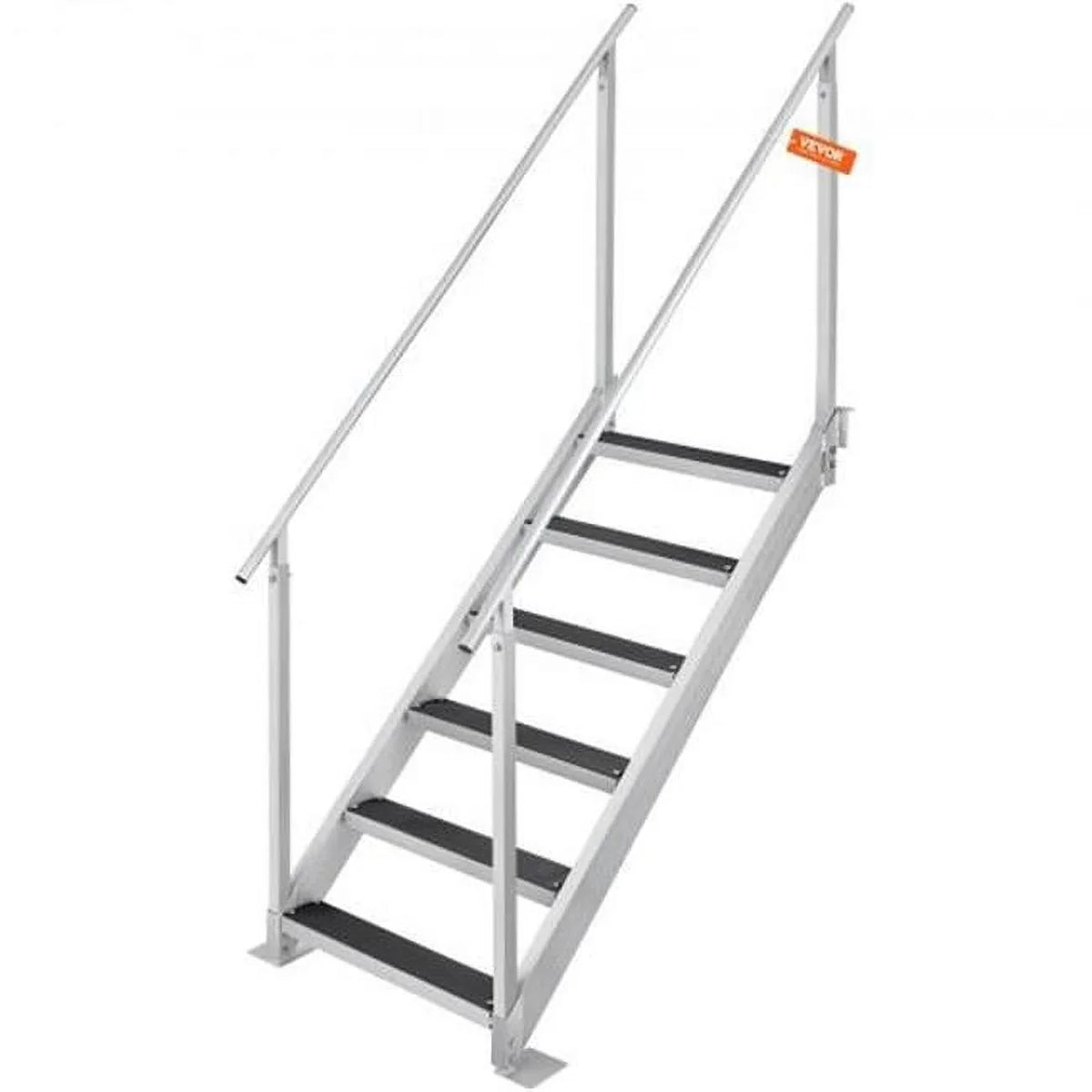 Dock Alloy Height 43 51 Vevor 6-Steps 500 Pontoon Load Ladder with Vessel Adjustable lbs in. Aluminum to