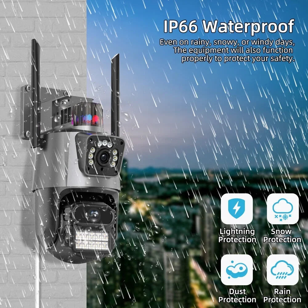 Dual Camera Moistureproof 1080P Antenna Real-time Audio Enhanced Two-Way Outdoor IP66 Card Slot