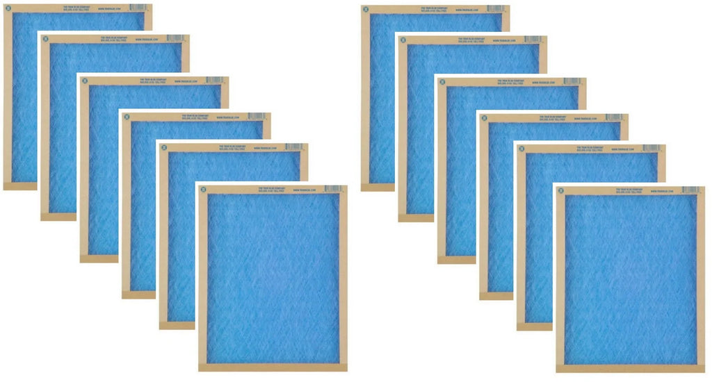 Quantity Panel x Flat Air Filter of 1" 12" - Spun Fiberglass 112161 x Disposable 12 Furnace True 16" Blue 2