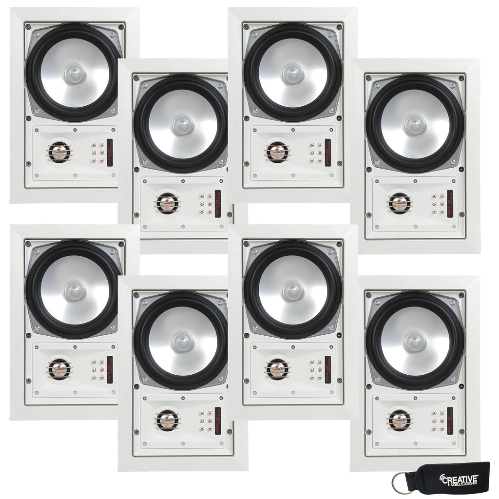 or pair, of Ceiling White speakers 4 total) Includes Speaker - - (Multipack SpeakerCraft Three Grill MT6 8 In-Wall