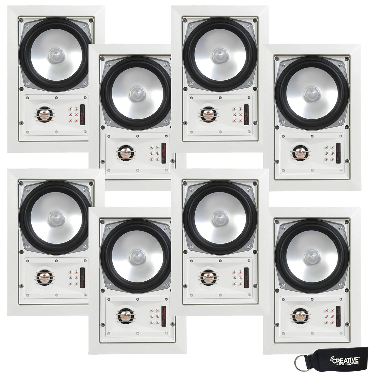 or pair, of Ceiling White speakers 4 total) Includes Speaker - - (Multipack SpeakerCraft Three Grill MT6 8 In-Wall