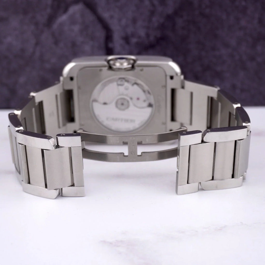 Stainless Anglaise Watch Tank by 37mm Silver Cartier 49mm 3507 Steel Mens Dial