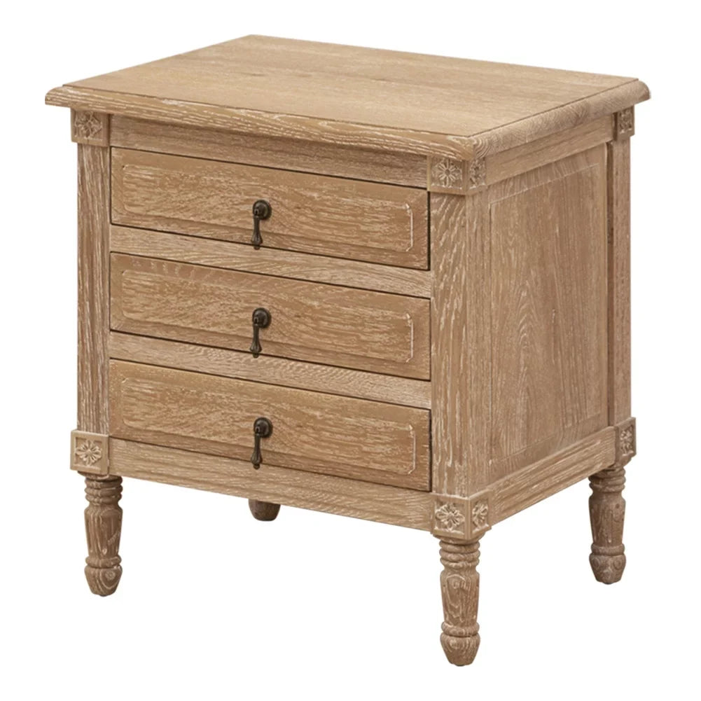 Nightstand Furniture 3 Pellebant Bedroom Oak with Drawers