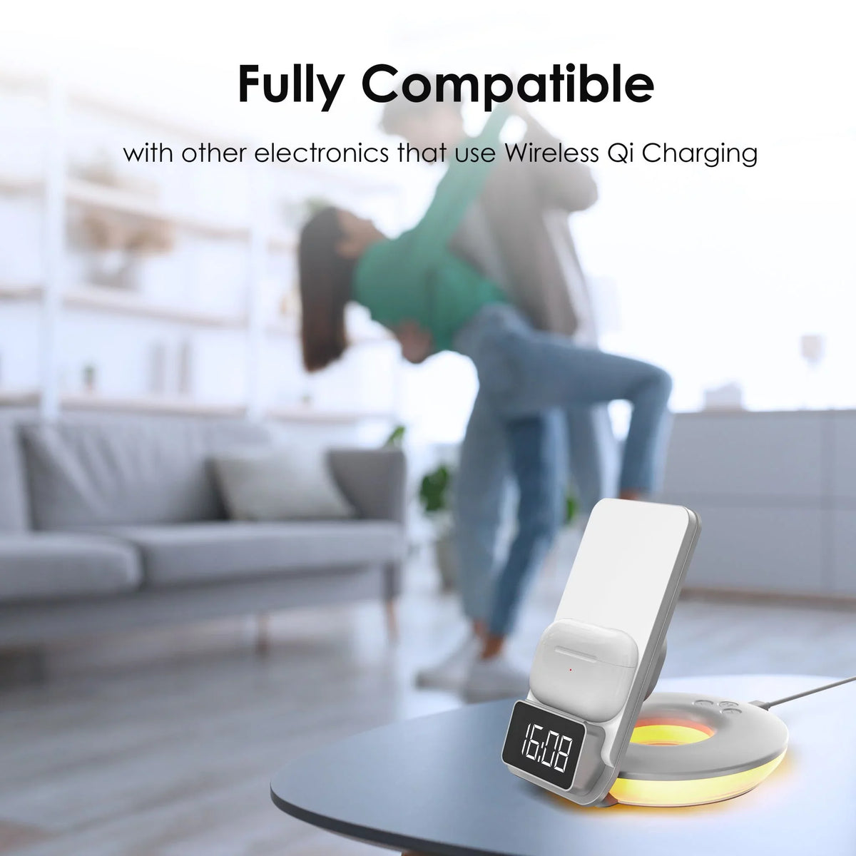 Station, Wireless - Touch Charging 3-in-1 Rexing Lamps Table-Desk Control, RS7 White