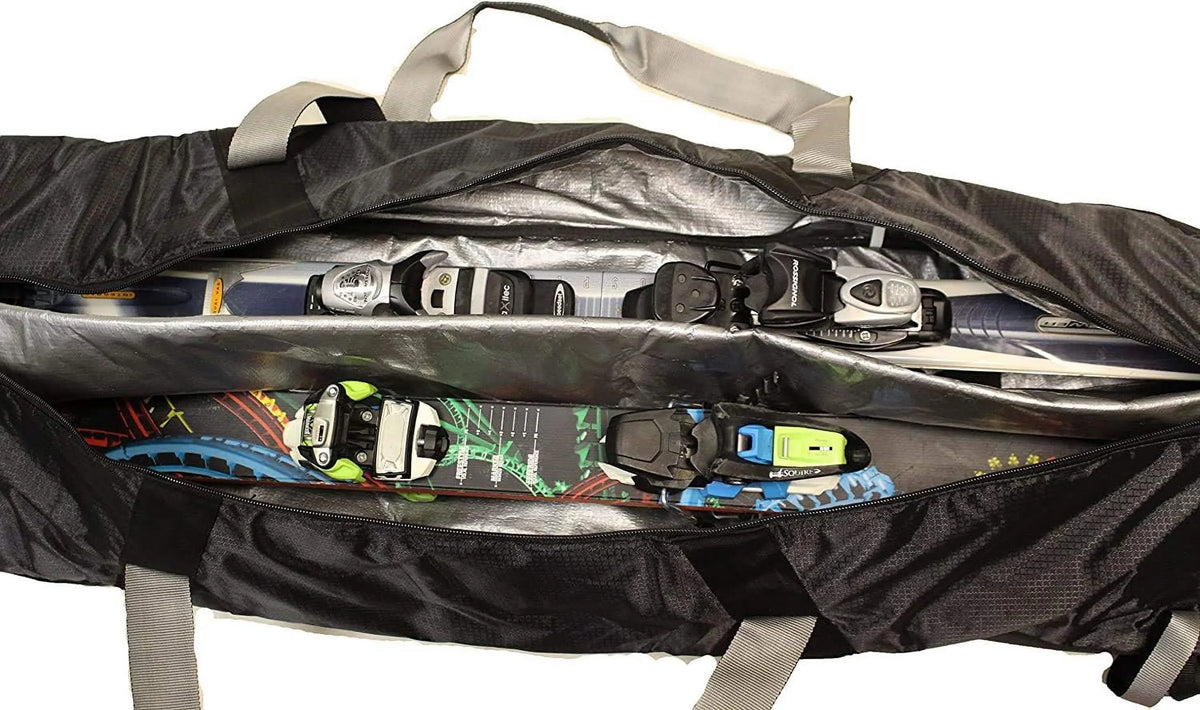 With Oversized Double Load, Padded Wheels Ski Double Bag, Air Rolling Easy … To For Travel, Ski Bag