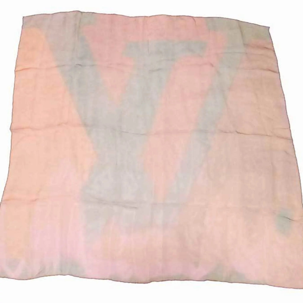 Yellow Louis Women's (Good) x Pre-Owned Logo Silk 100% Scarf Vuitton Orange Green
