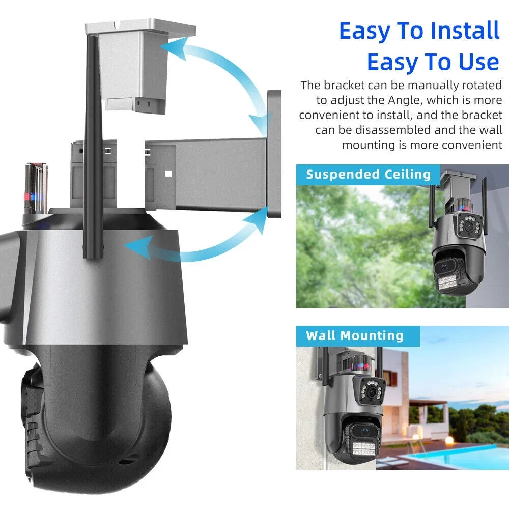 Dual Camera Moistureproof 1080P Antenna Real-time Audio Enhanced Two-Way Outdoor IP66 Card Slot