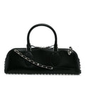 West Authenticated Calf (Good) Unisex East Black Valentino Rockstud Leather Satchel Pre-Owned