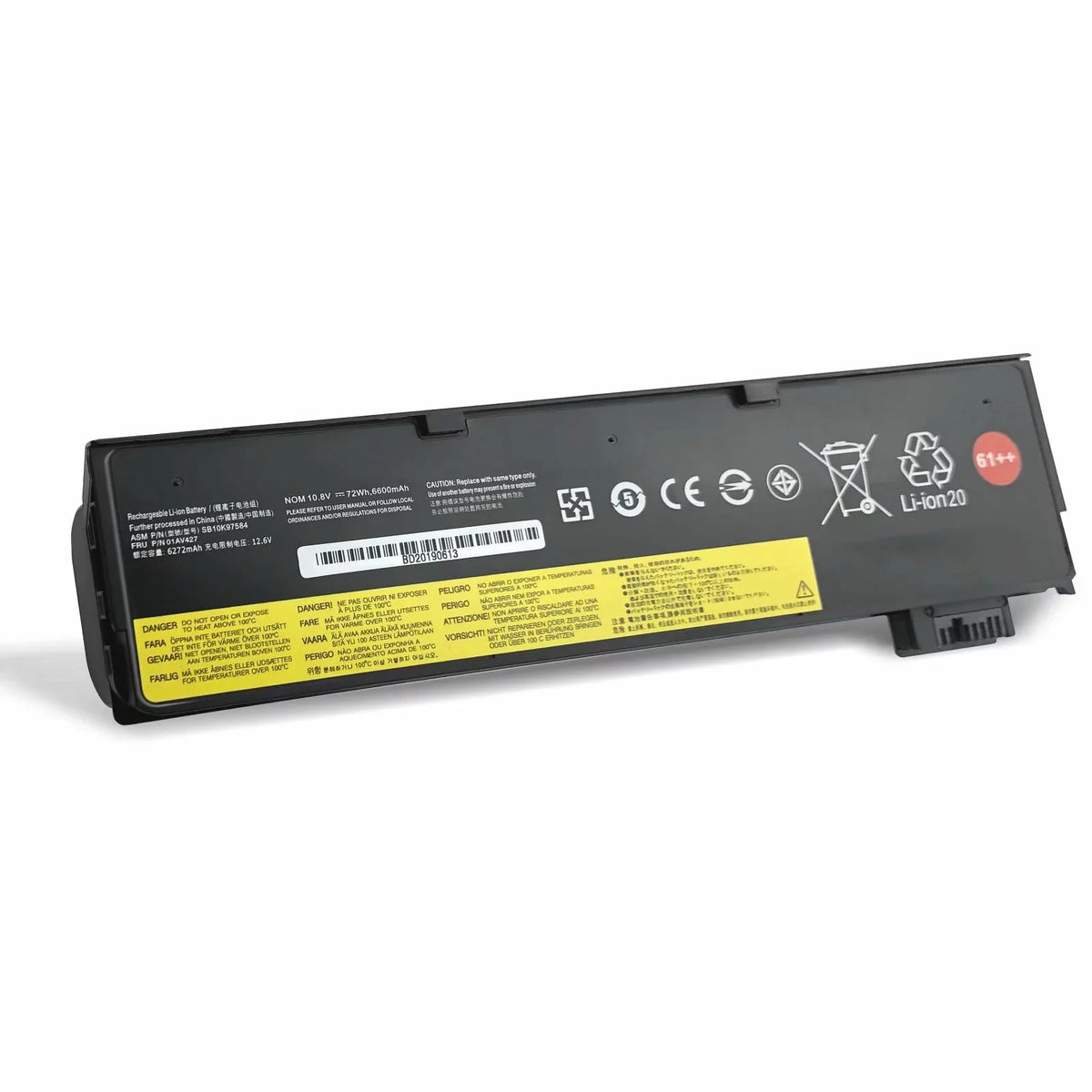 Replacement T470 T480 01AV428 T570 (10.8V Battery 01AV492 ThinkPad Laptop T580 TP25 Lenovo with P51S 01AV427 A485 Series P52S 61++ Fits A475 72Wh)