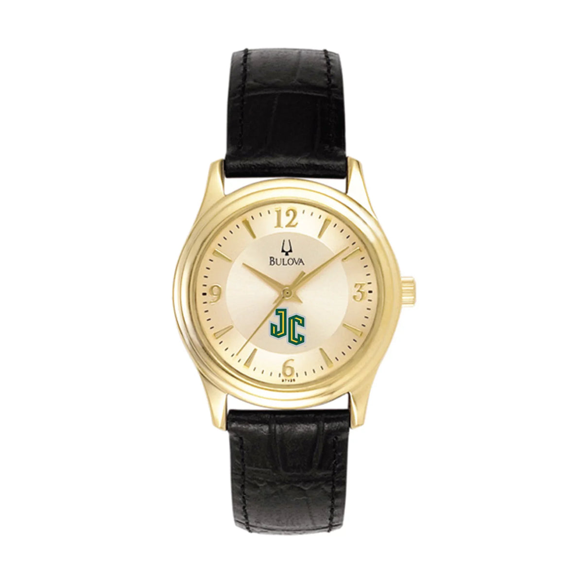 Bulova with Jersey Band Women's Gothic New Stainless Gold/Black Leather Steel Knights City Watch