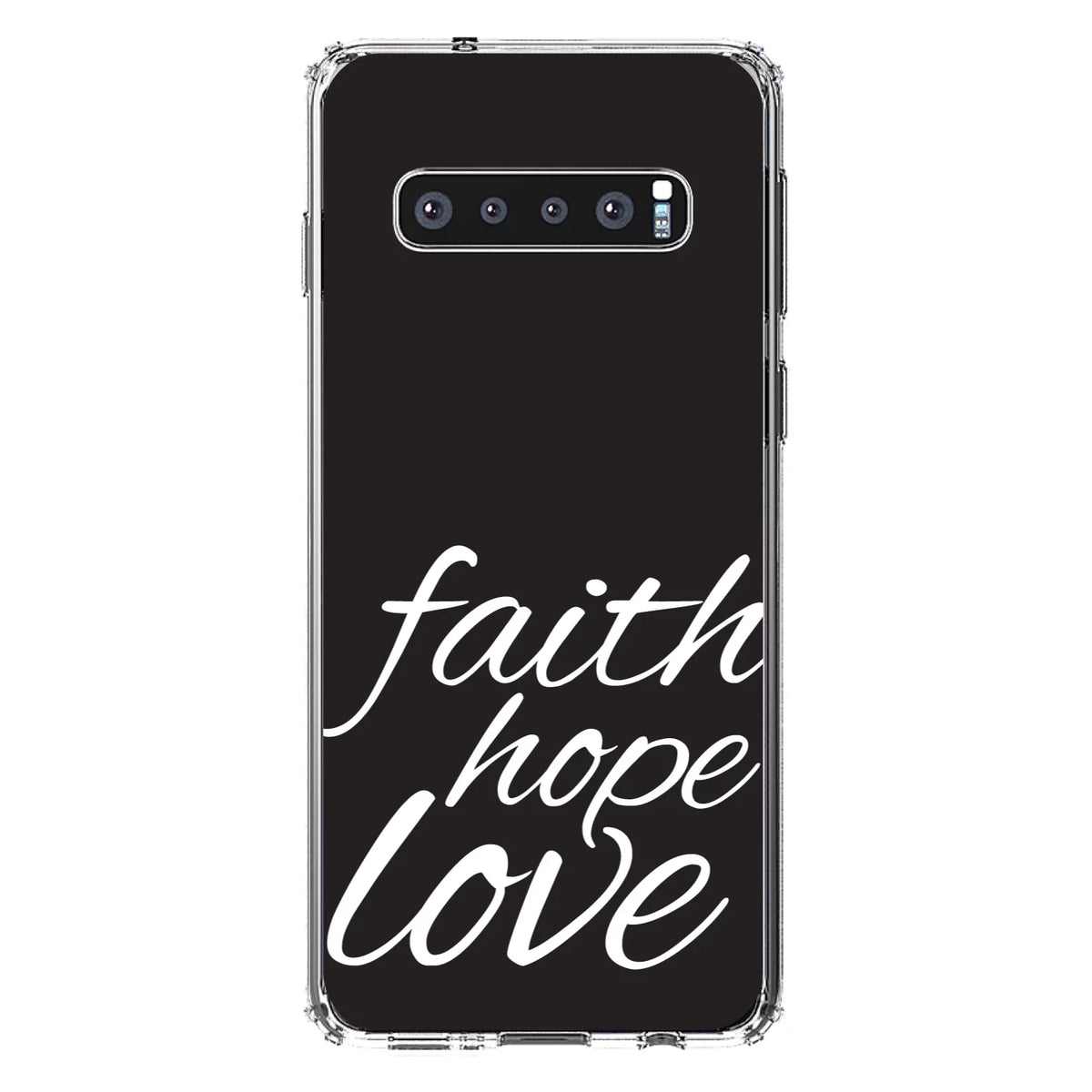 Hope Screen) Bumper, Christ Clear / Protector Galaxy Samsung / Glass Case S10 - Love for Shockproof White (6.1" Hybrid Faith - Back, - Screen Acrylic - DistinctInk & Black Tempered