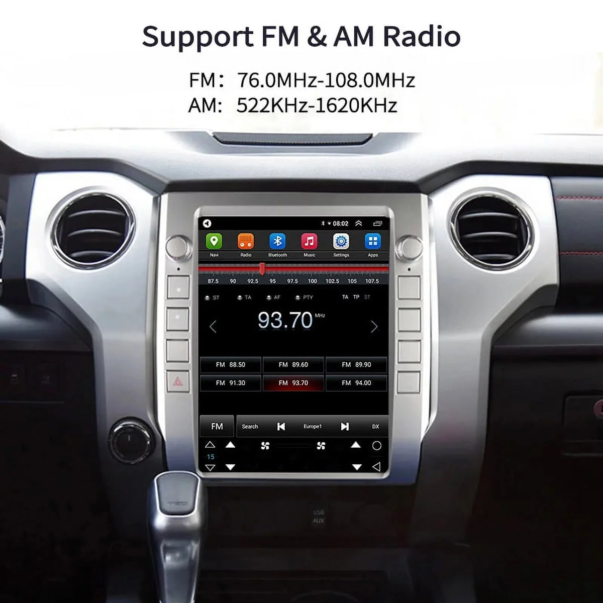 Multimedia Android Car Carplay Tundra Head Unit Auto 2014-2020 Radio , Player For 12.1 Stereo Car 4GB+64GB Toyota Inch , Built-in Android