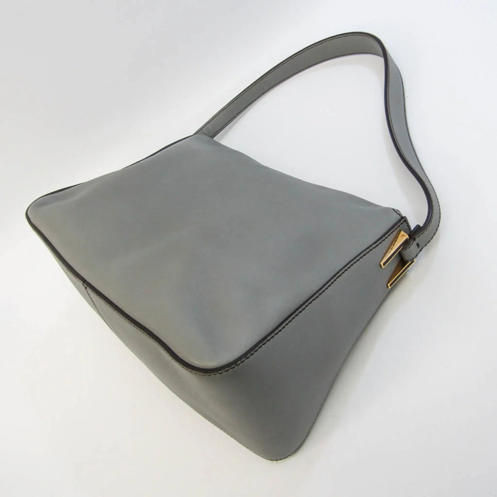 Gray (Good) Women's Leather Big Fendi Bag Mamma 8BR638 Pre-Owned Bucket Shoulder