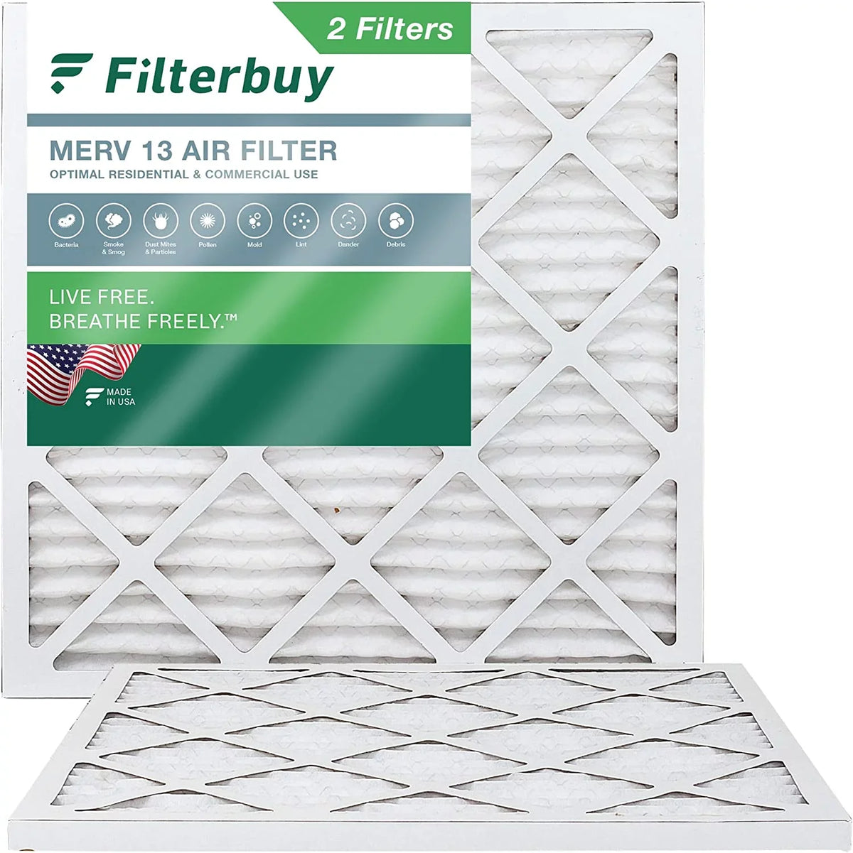 13 Pleated 18x18x1 Filters Filterbuy Air Furnace (2-Pack)
