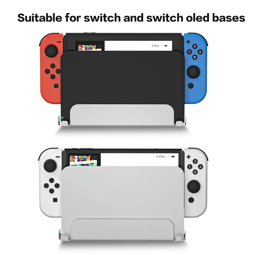 Shelf Metal Nintendo Near Wall Wall Mount Joy -White Switch , Con Behind with Switch for and Store Switch or Safely Mount Stand Console Kit Accessories Hanger,