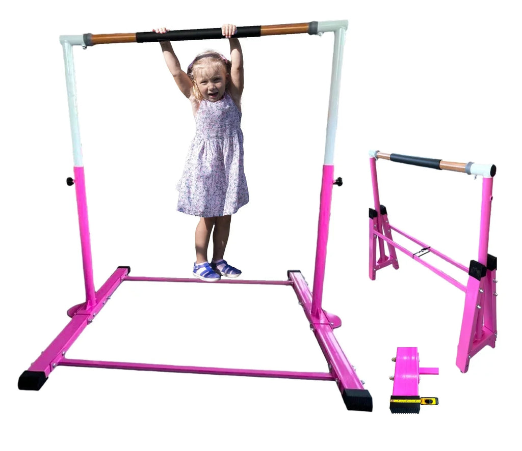 for Exercise Kids Gym Home Horizontal Bar Gymnastics Bar Bar Gymnastic Height Heavy Gymnasts to Bar, Kip Jungle 5 Children/Adults, Duty for Training Junior 3 Adjustable Folding, Expandable and