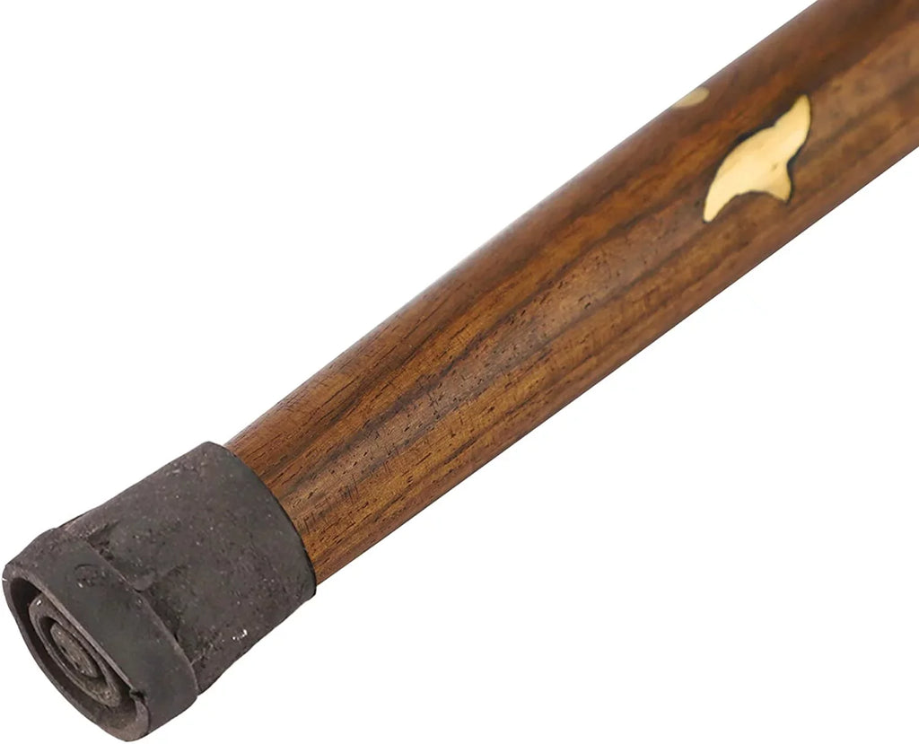Men Plated Canes Cane Premium Solid & Brown Antique Polished Walking Walking Buffed Elephant Women Beautiful Handle Shaft Stick Crutches for & Inlayed Brass