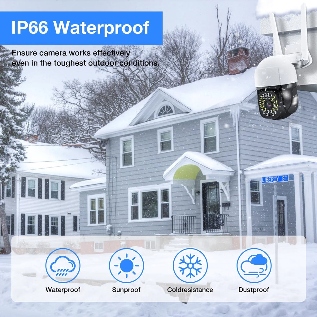Door Audio 360° 2 Home WiFi, Siren, Cameras Color Motion WiFi Plug in) Camera View, Vision Outdoor Camera, 2K with Security (2.4Ghz Way Night Detection, Full Camera