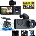 Cam, Loop Camera, Way Rear Three Inside Dash Triple Monitor, Cam Car Parking Driving G-Sensor, Vision, Cars, Night 1080P Backup Channel for Hanru Recorder, Dash 170°, Front 3 Recording,