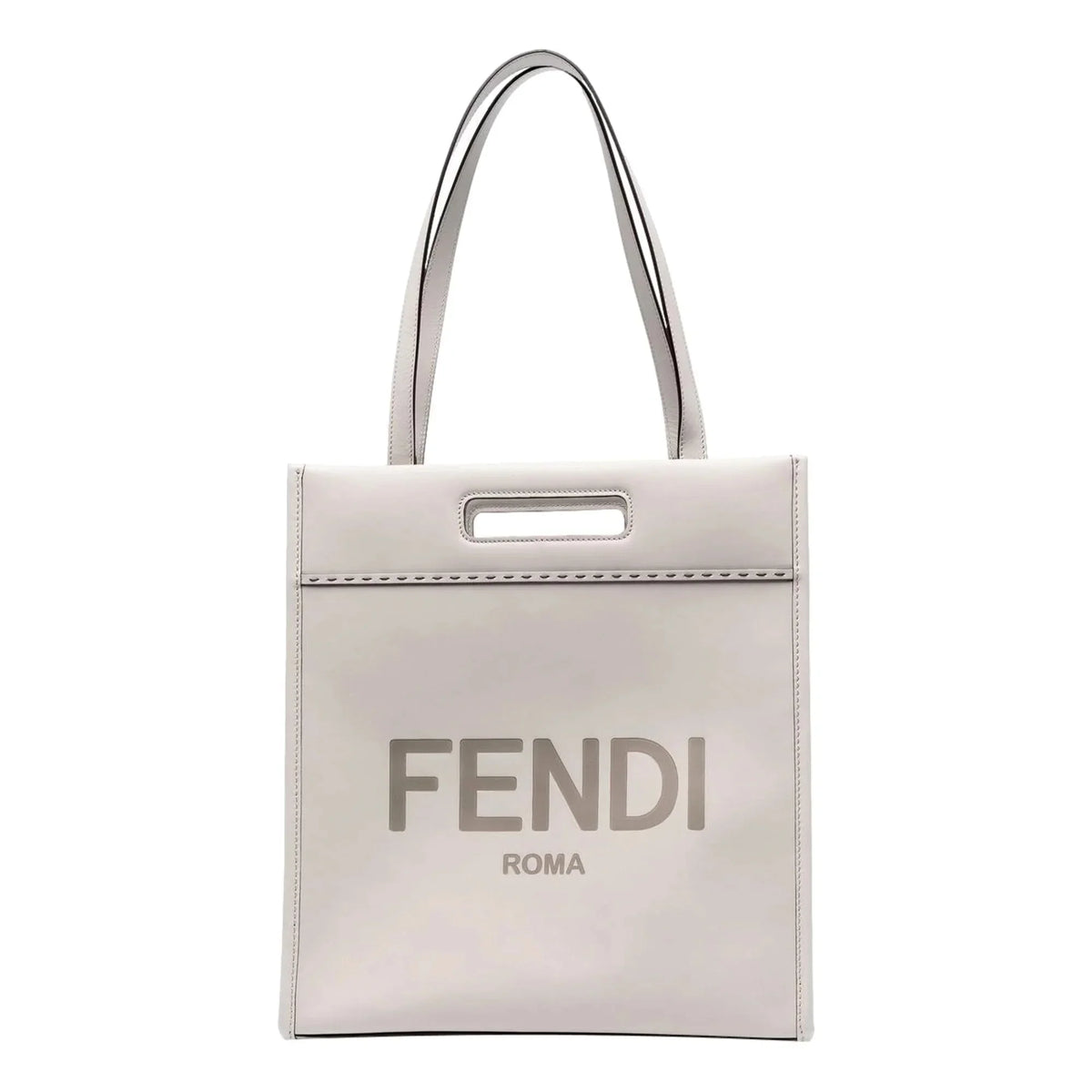 New Roma Fendi Calf Bag Ghiaia Leather Tote