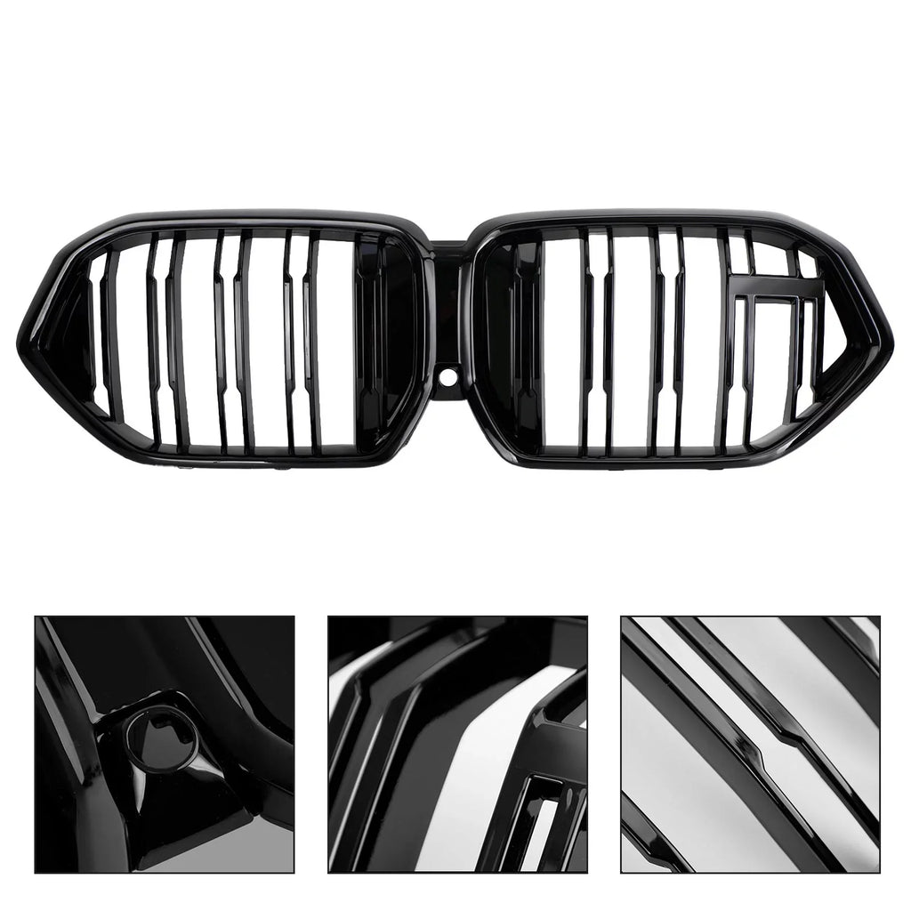 Black Fit Grille M50i Bumper W/Camera Front G06 for Grill 2020-2022 Hole X6