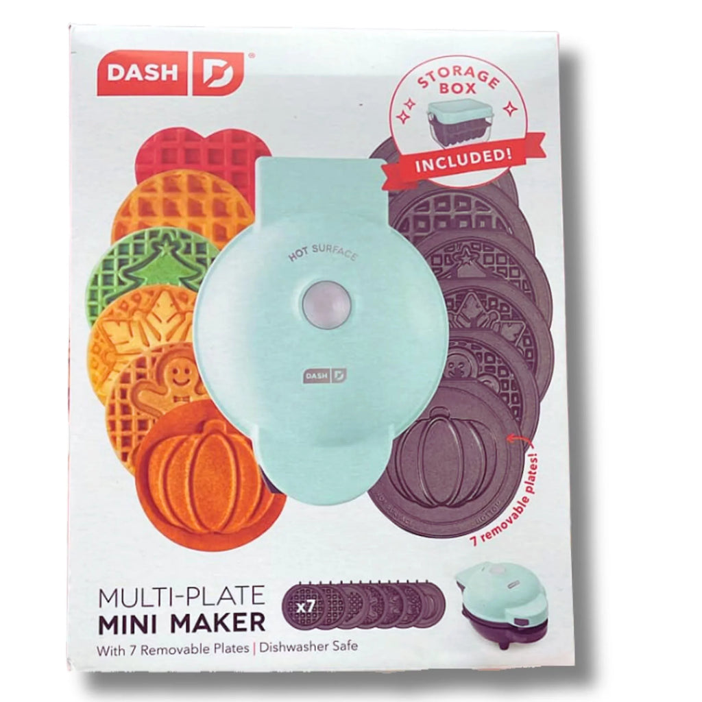 Plates a Waffle 7 with and Iron Maker Storage Dash Removable Mini Waffle
