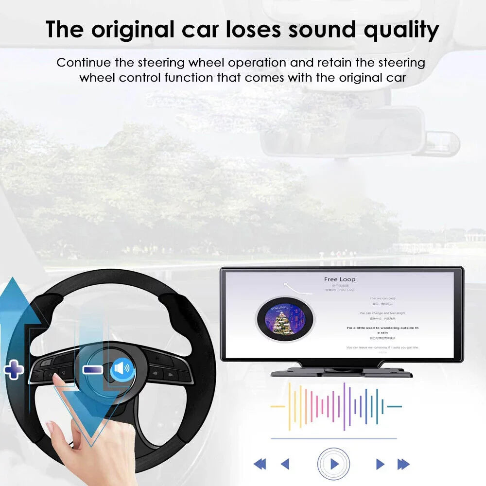 Auto Screen Dash ". Dual Android Camera Touch Wifi Paddsun Car Channel Wireless 2K 10.26''