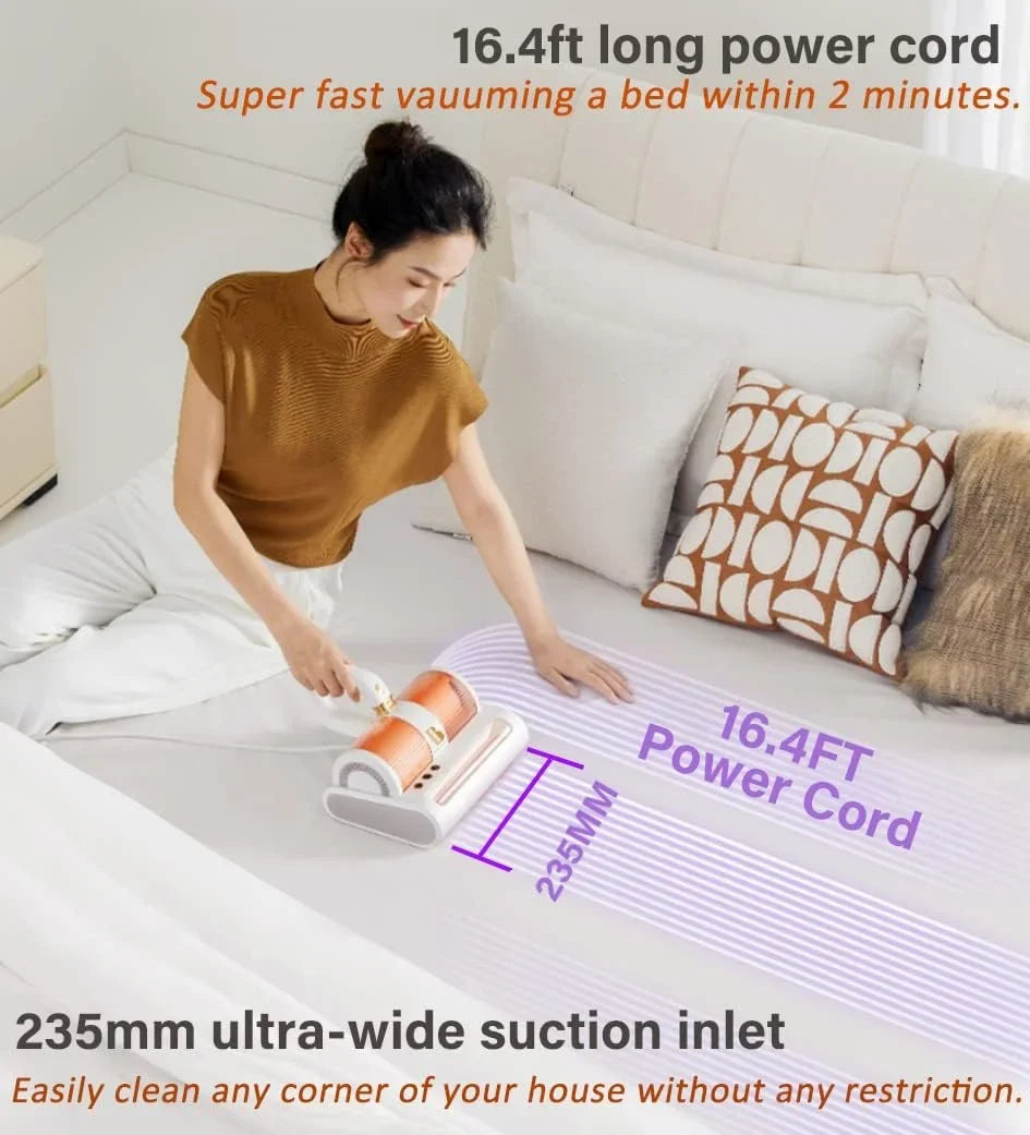 True Vacuum Hair,Crumbs,Dust, eliminates | removes | Beating Allergens/Mite,14kpa Cleaner Strong Handheld Pet, and Allergies Vacuum Bed Motors with Allergen Ultrasonic VC0011 Dual for